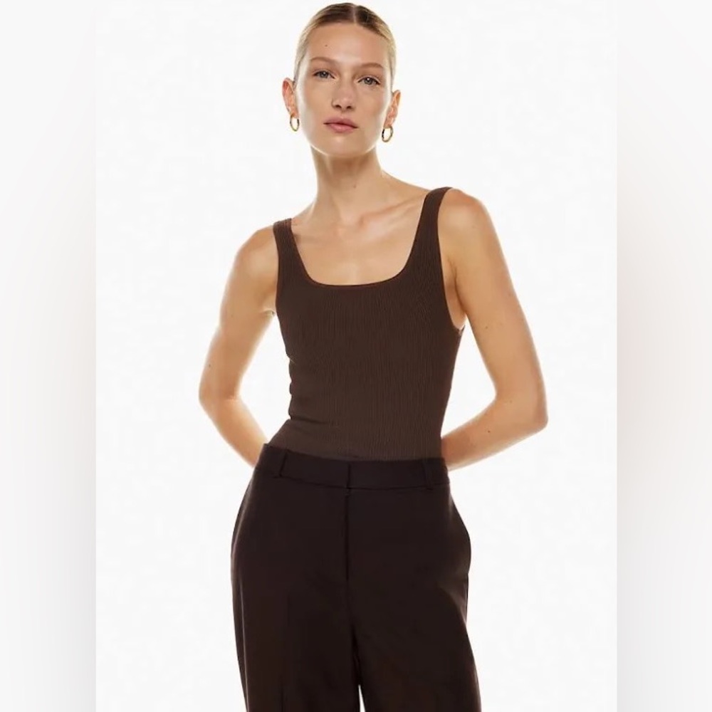 Babaton Women's Sculpt Knit Squareneck Tank Sweater size XL
